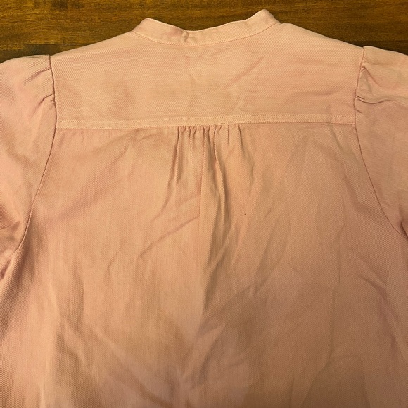 Point Sur by J Crew Women's Small Pink Twill Denim Button Down Shirt Full Sleeve - Picture 7 of 9